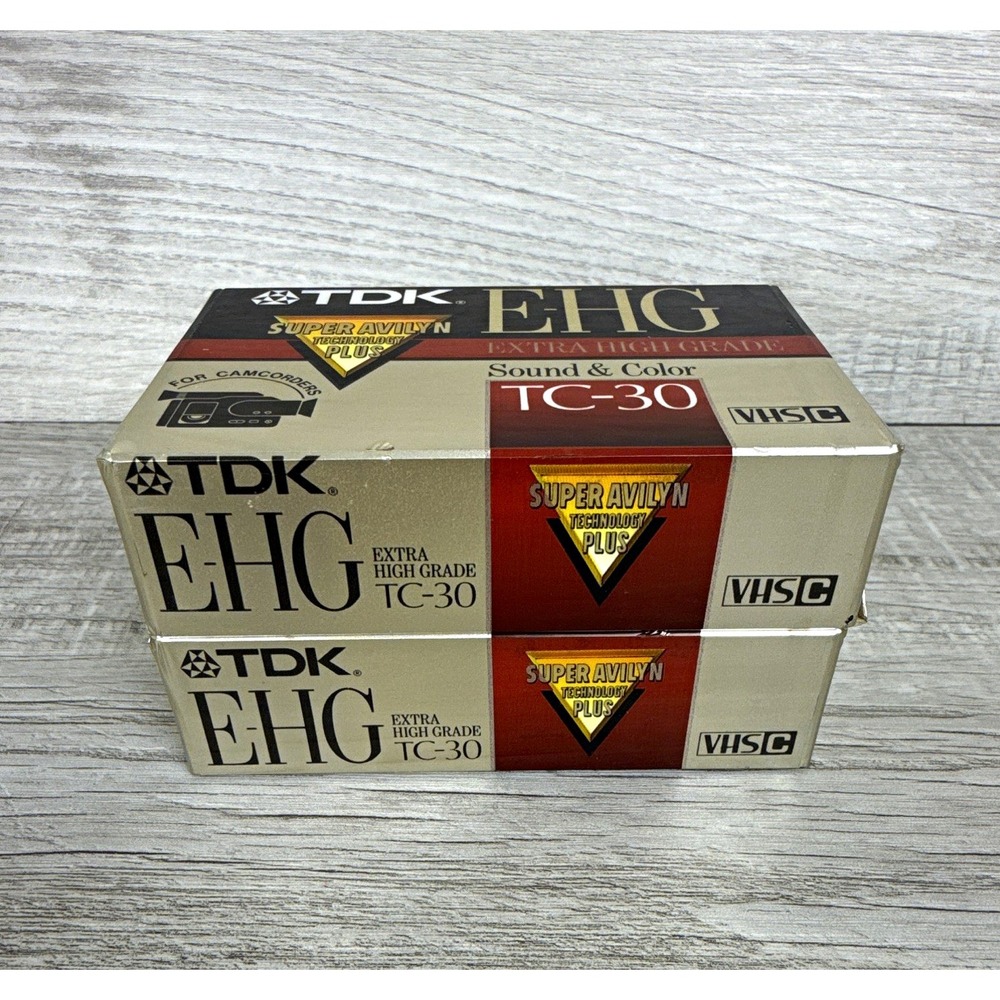 TDK E-HG TC-30 VHS-C Blank Camcorder Video Tapes Lot 2 New Sealed TC-30EHG Japan